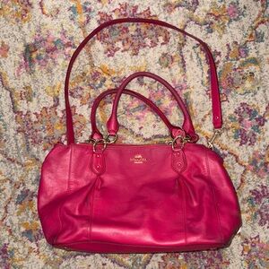 Coach Fuchsia Leather Shoulder Bag